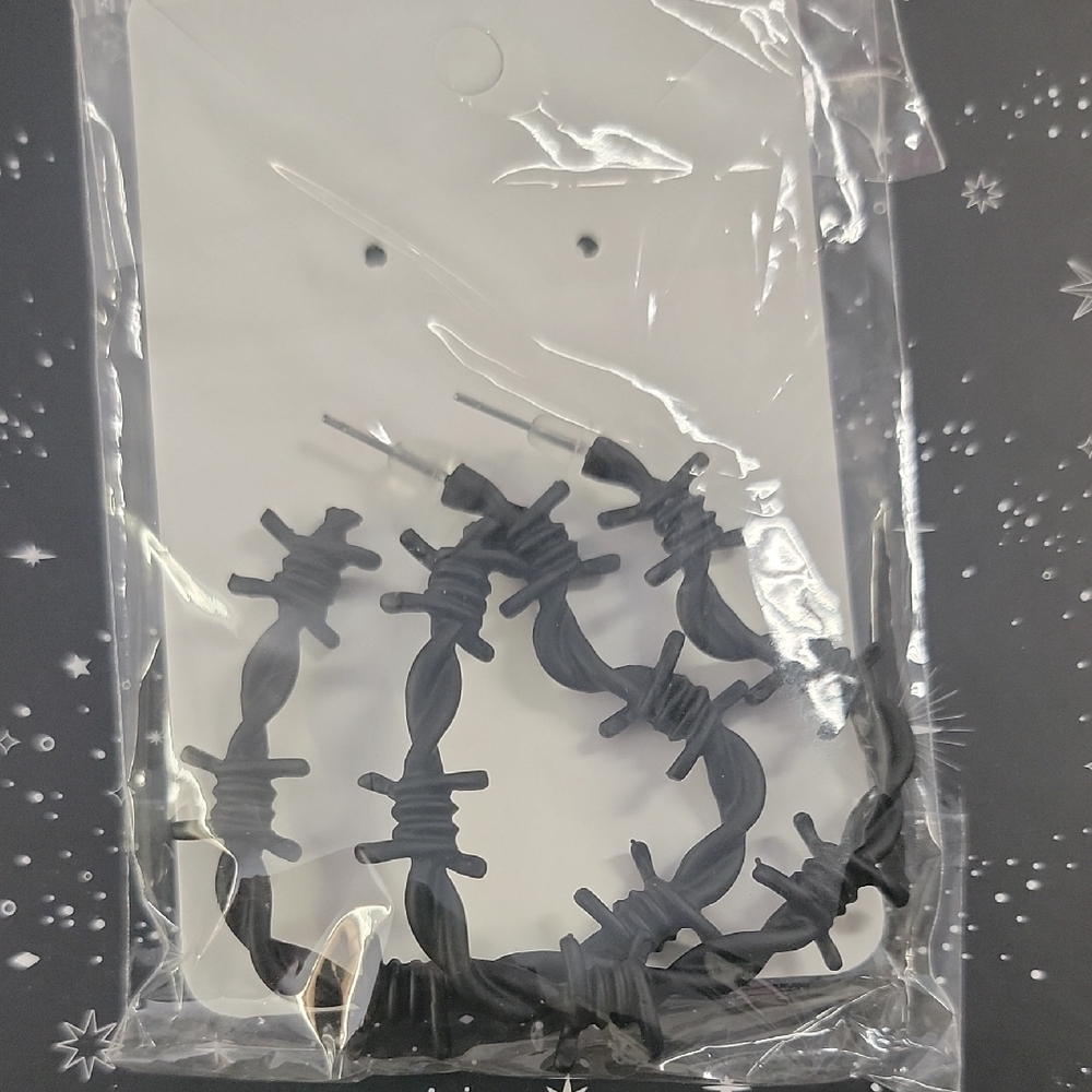 Black Barbed Wire Earrings